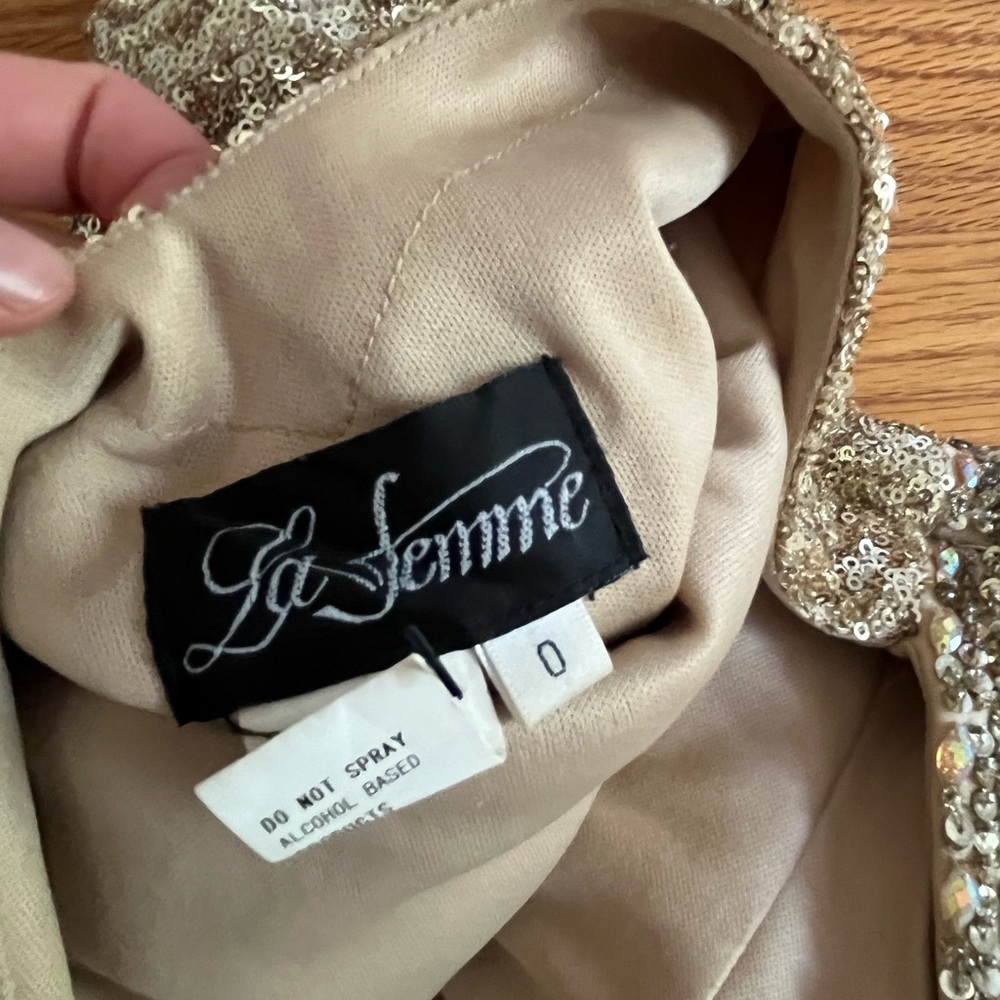 La Femme Gold Sequin Dress - Picture 5 of 5